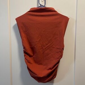 Rust Sleeveless High-Neck Top